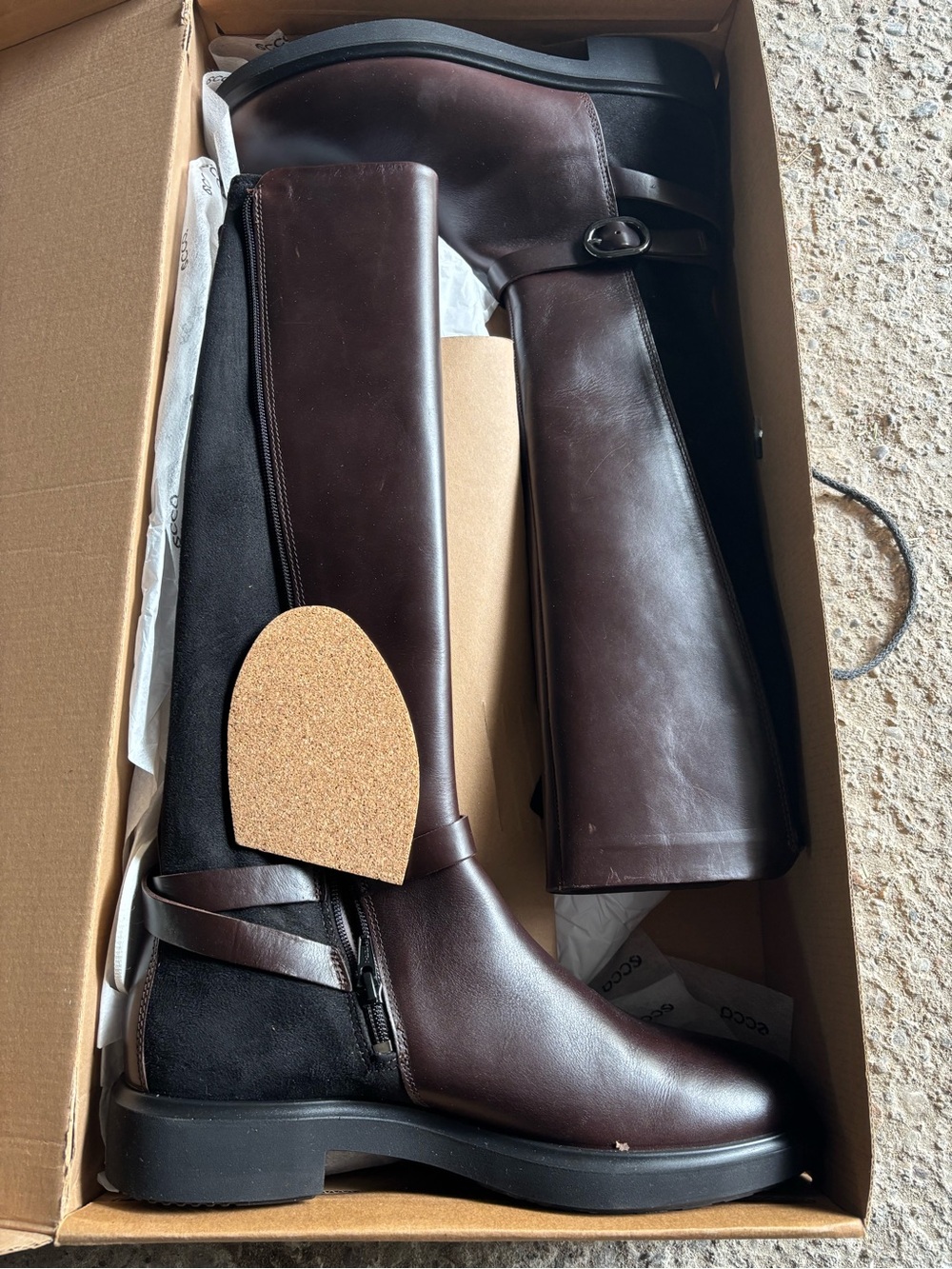 Ecco Mocha/Black Tall Boot - Women's Brand new